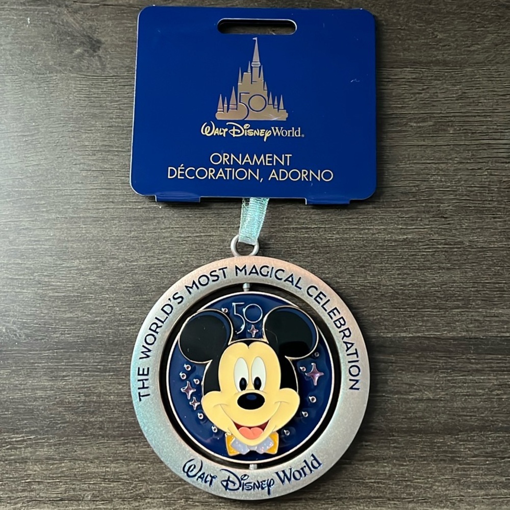 Disney Parks Walt Disney World 50th Anniversary Spinner Mickey Mouse Ornament